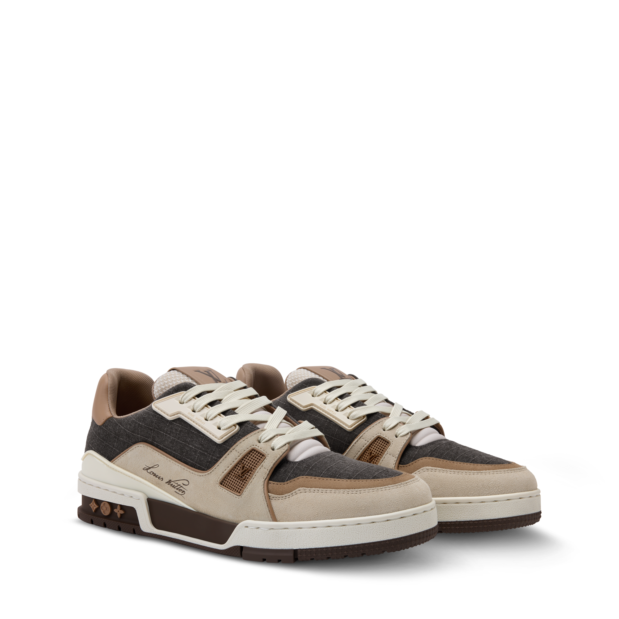 Louis Vuitton スニーカー ホワイト/ブラウン 中古・古着通販】LOUIS VUITTON (ルイ ヴィトン) LVトレイルライン